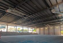 La pista anexa del pabellón, aislada de las inclemencias meteorológicas