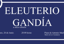 Recital de poesía de Eleuterio Gandía en el barrio de la Constancia
