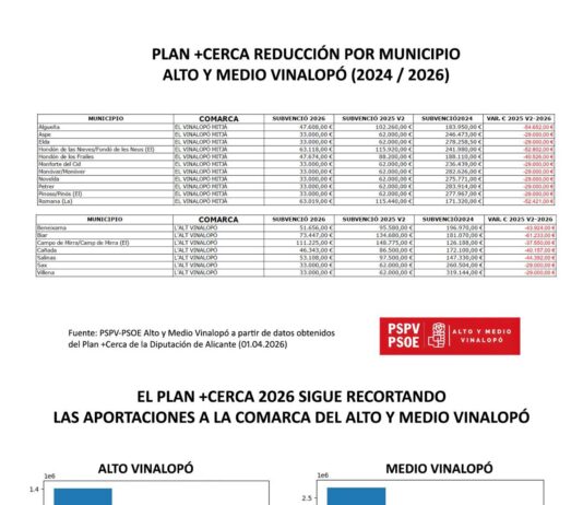 El grupo socialista de la Diputación critica los recortes del PP en el Plan +Cerca